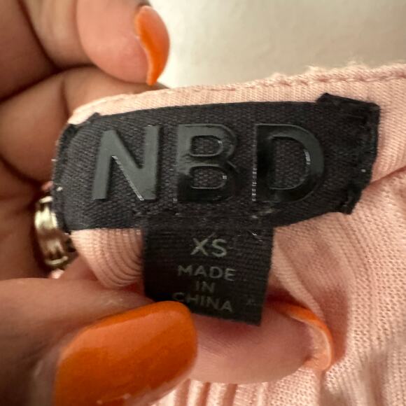 NBD Revolve Wynonna Dress Womens XS Blush Pink Pleated Feminine Neutral Midi - Picture 4 of 11